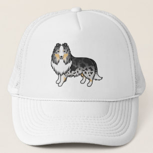 Blauer Merle Shetland Sheepdog Sheltie Cartoon-Hun Truckerkappe