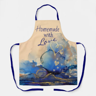 Blauer metallischer Berge Überdrucken Schürze