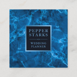 Blauer Metallrahmen und Marmor| Visitenkarte