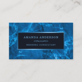 Blauer Metallrahmen und Marmor| Visitenkarte
