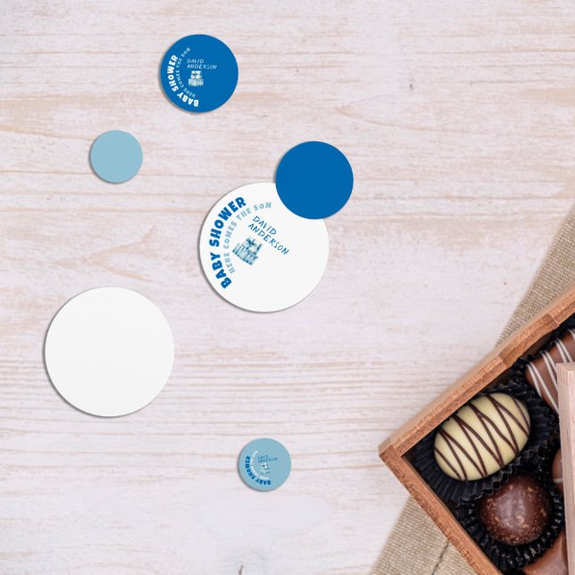 Blauer, minimalistischer Baby-Duschjunge Konfetti (Von Creator hochgeladen)