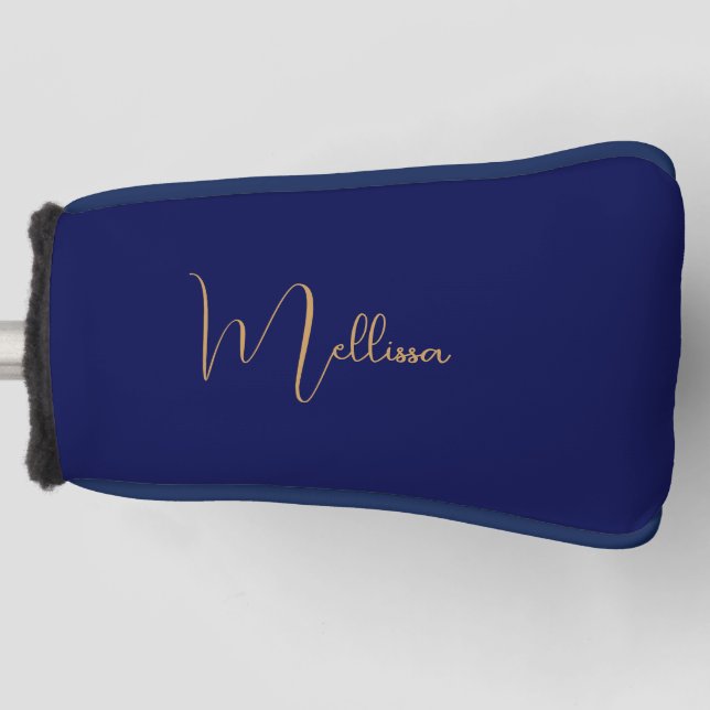 Blauer minimalistischer benutzerdefinierter Name  Golf Headcover (Vorderseite)