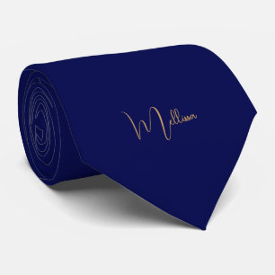 Blauer minimalistischer benutzerdefinierter Name Krawatte
