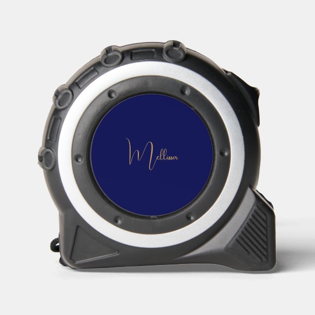 Blauer minimalistischer benutzerdefinierter Name  Maßband (Vorderseite)