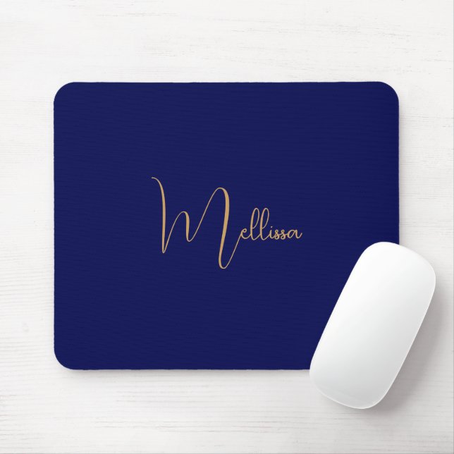 Blauer minimalistischer benutzerdefinierter Name  Mousepad (Mit Mouse)