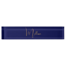 Blauer minimalistischer benutzerdefinierter Name  Namensplakette