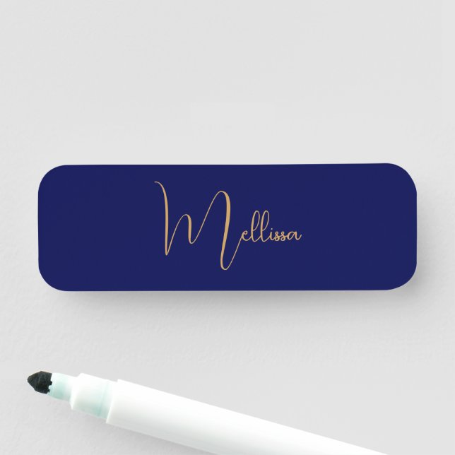 Blauer minimalistischer benutzerdefinierter Name  Namensschild (Beispiel)