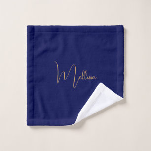 Blauer minimalistischer benutzerdefinierter Name Waschlappen