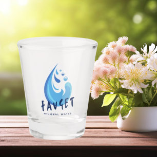 Blauer Minimalistischer Wassertropfen Schnapsglas