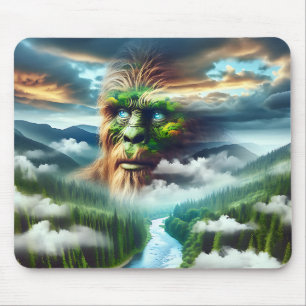 Blauer Mit Augen Bigfoot im Gebirge Mousepad