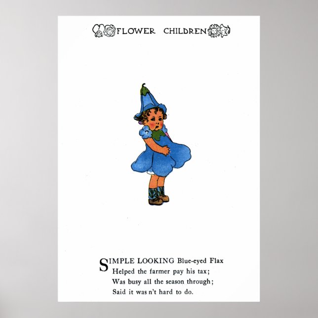 Blauer mit Augen Flachs Poster (Vorne)