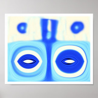 Blauer mit Augen Teufel Poster