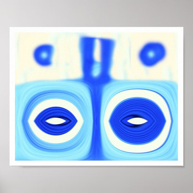 Blauer mit Augen Teufel Poster (Vorne)