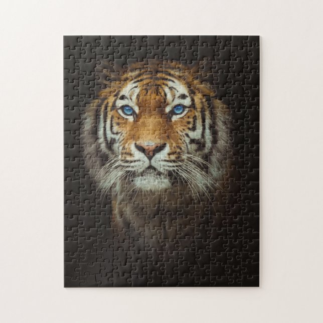 Blauer mit Augen Tiger 252-Stückpuzzle Puzzle (Vertikal)