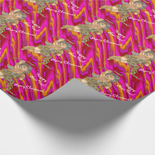 Blauer mit Augen Weihnachtsengel Geschenkpapier