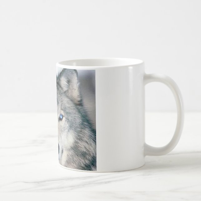 Blauer mit Augen Wolf Tasse (Rechts)
