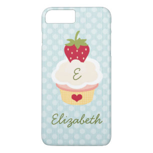 Blauer mit Monogramm Erdbeerkleiner kuchen Case-Mate iPhone Hülle