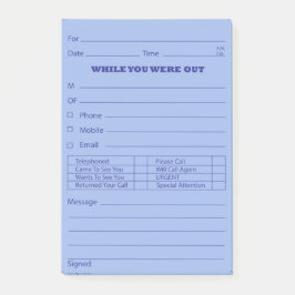 Blauer Mitteilungs-Posten ist es Post-it Klebezettel