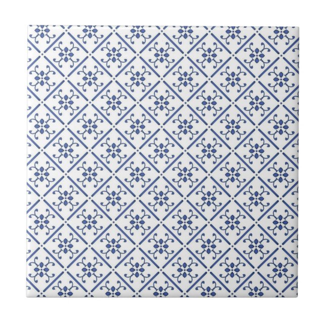 Blauer Mittelmeerraum Fliese (Vorderseite)