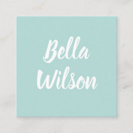 Blauer modischer einfacher moderner unbedeutender quadratische visitenkarte