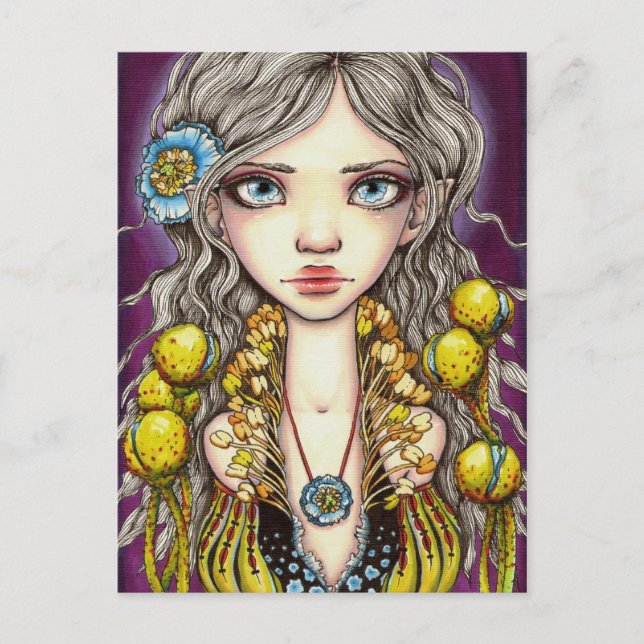 Blauer Mohn Postkarte (Vorderseite)