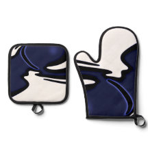 Blauer Mond: Abstrakt Blau, Weiß und Schwarz