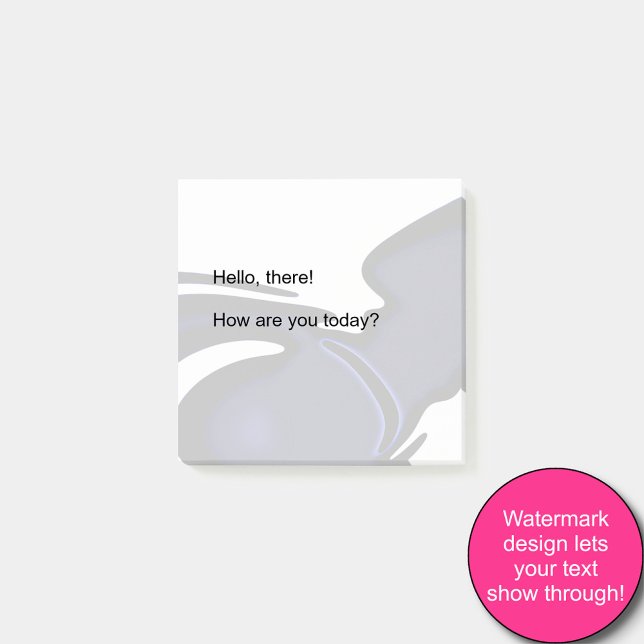 Blauer Mond: Abstrakt Blau, Weiß und Schwarz Post-it Klebezettel (Von Creator hochgeladen)