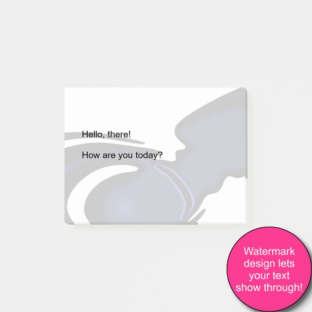 Blauer Mond: Abstrakt Blau, Weiß und Schwarz Post-it Klebezettel (Von Creator hochgeladen)