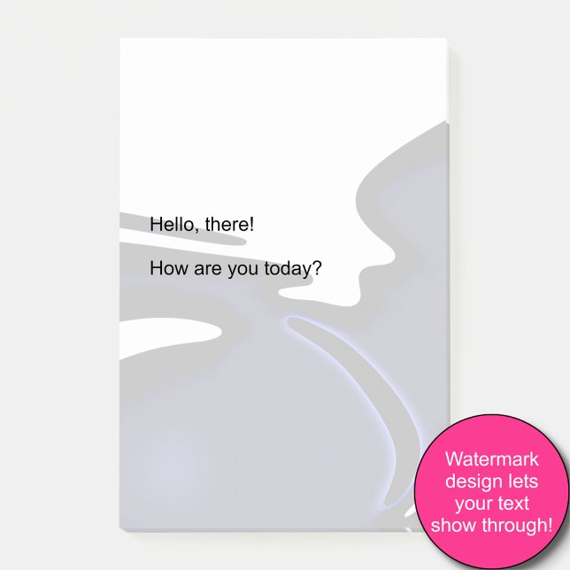 Blauer Mond: Abstrakt Blau, Weiß und Schwarz Post-it Klebezettel (Von Creator hochgeladen)