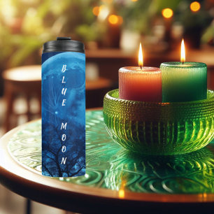 Blauer Mond in der Sky Tumbler Thermosbecher
