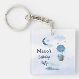 Blauer Mond kleiner Elefant Geburtstagsjunge Schlüsselanhänger
