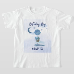 Blauer Mond kleiner Elefant Geburtstagsjunge T-Shirt