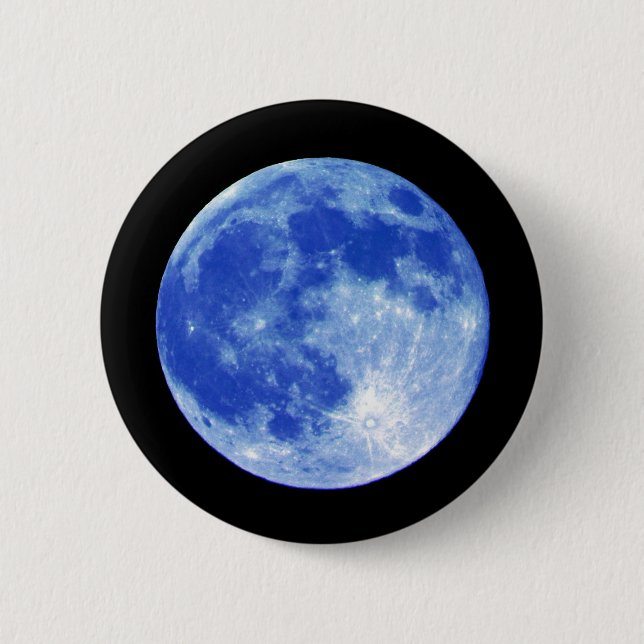 Blauer Mond-Knopf Button (Vorderseite)