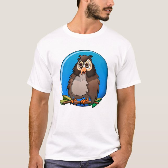 Blauer Mond Owl T-Shirt (Vorderseite)