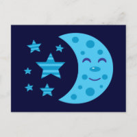 Blauer Mond und gestreifte Sterne