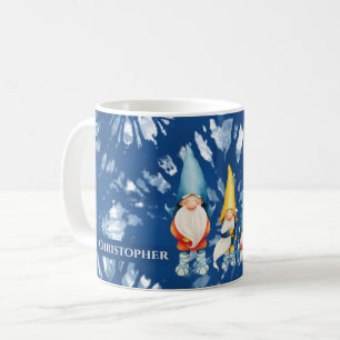 Blauer Monogramm der Gnome Whimsical Gefärbte Kraw Kaffeetasse