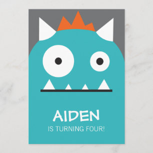 Blauer Monster Einladung