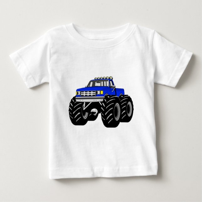 BLAUER MONSTER-LKW BABY T-SHIRT (Vorderseite)