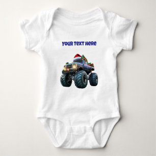 Blauer Monster-Truck-Babyaussteller Baby Strampler