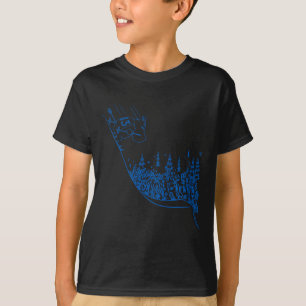 Blauer Moomintroll beim Skifahren am Hang Wintersp T-Shirt