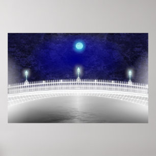 BLAUER MOON ÜBER DER HAPENNY-BRÜCKE POSTER
