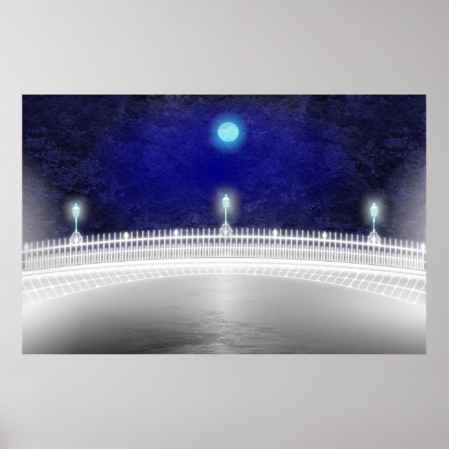 BLAUER MOON ÜBER DER HAPENNY-BRÜCKE POSTER (Vorne)