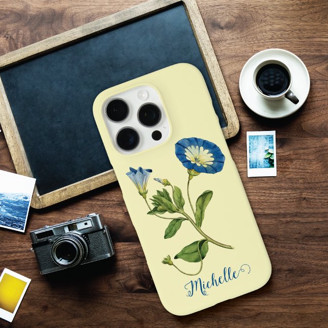 Blauer Morgenglanz Botanische Illustration Case-Mate iPhone Hülle (Von Creator hochgeladen)