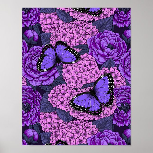 Blauer Morpho-Garten 2 Poster (Vorne)