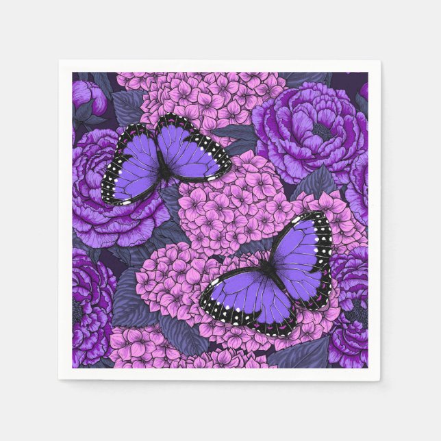 Blauer Morpho-Garten 2 Serviette (Vorderseite)