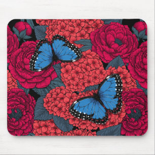 Blauer Morpho-Garten Mousepad