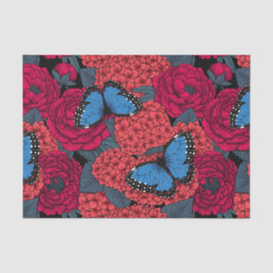 Blauer Morpho-Garten Seidenpapier