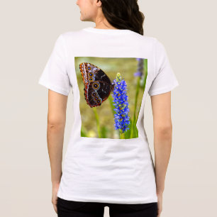 Blauer Morpho-Schmetterling auf einem marschfarben Tri-Blend Shirt