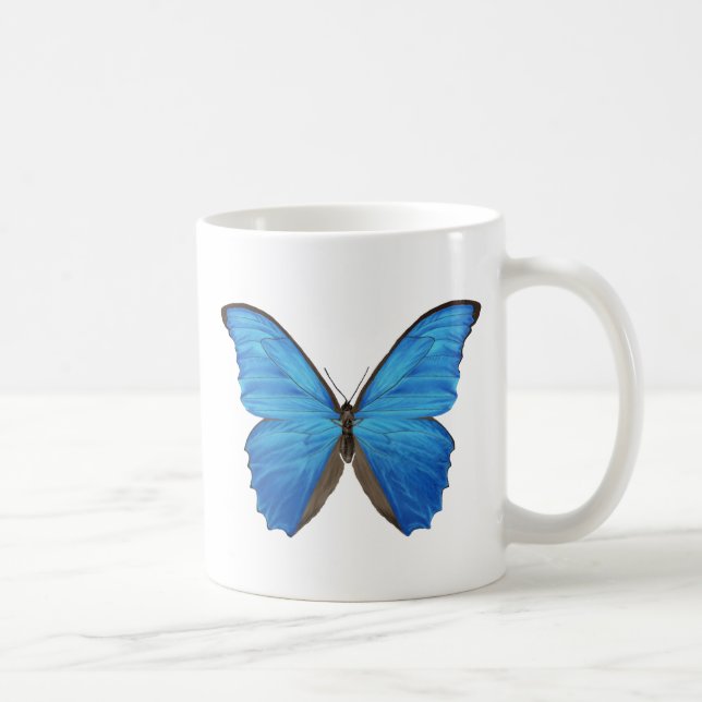 Blauer Morpho Schmetterling Kaffeetasse (Rechts)