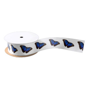 Blauer Morpho Schmetterling Satinband